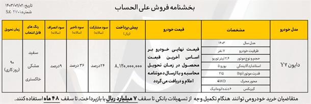 شرایط جدید فروش دایون Y7 با قیمت غیرقطعی